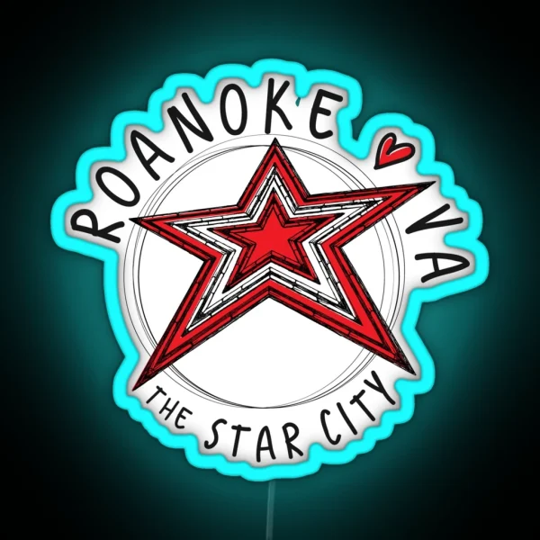 Roanoke VA The Star City RGB Neon Sign