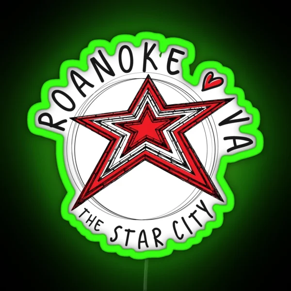 Roanoke VA The Star City RGB Neon Sign