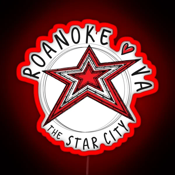 Roanoke VA The Star City RGB Neon Sign