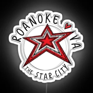 Roanoke VA The Star City RGB Neon Sign