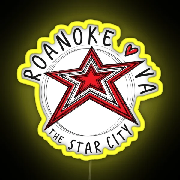 Roanoke VA The Star City RGB Neon Sign