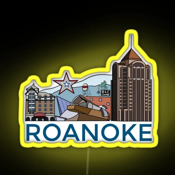 Roanoke Virginia RGB Neon Sign