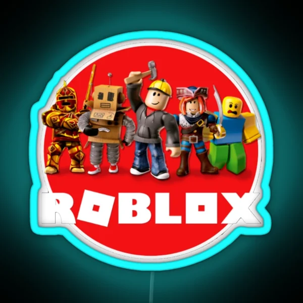 Roblox All Characters Roblox Logo RGB Neon Sign