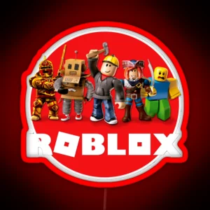 Roblox All Characters Roblox Logo RGB Neon Sign