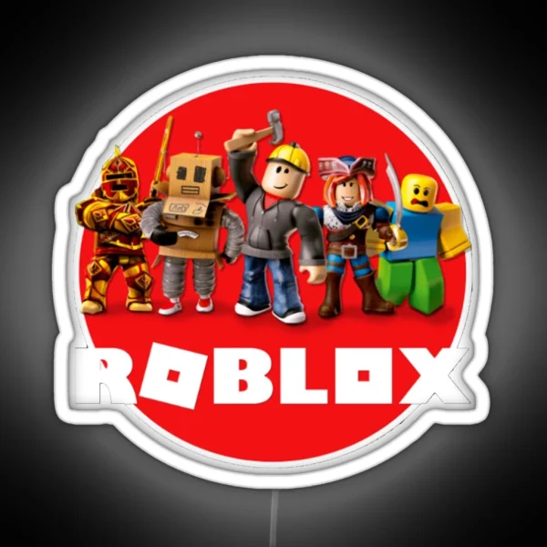Roblox All Characters Roblox Logo RGB Neon Sign