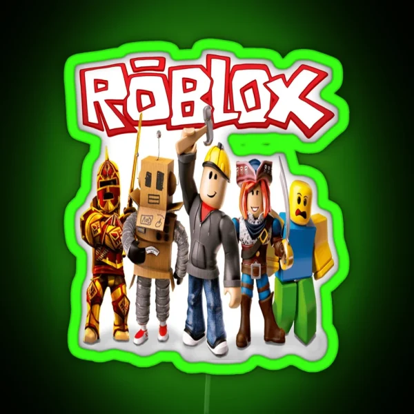 Roblox Characters With Logo RGB Neon Sign