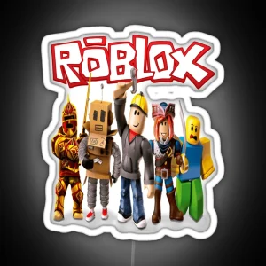 Roblox Characters With Logo RGB Neon Sign