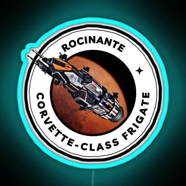 Rocinante Corvette Class Frigate Black Sci Fi RGB Neon Sign