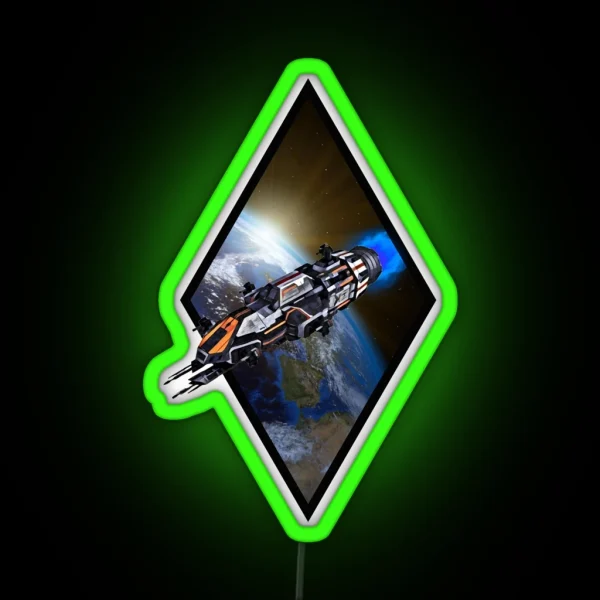 Rocinante Flying From Earth White Sci Fi RGB Neon Sign