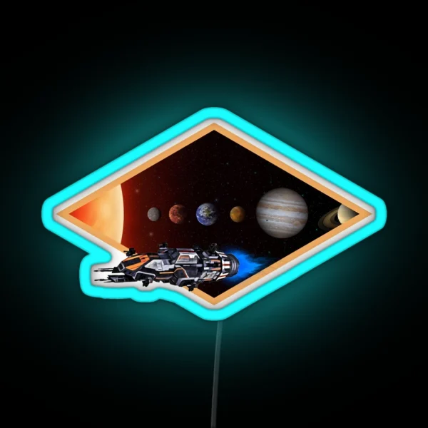 Rocinante Solar System Black Sci Fi RGB Neon Sign