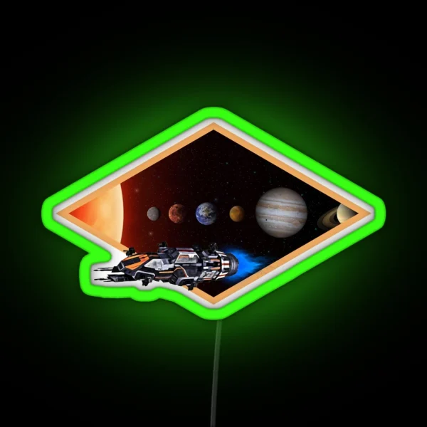 Rocinante Solar System Black Sci Fi RGB Neon Sign