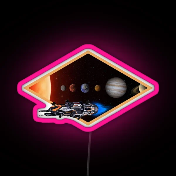Rocinante Solar System Black Sci Fi RGB Neon Sign