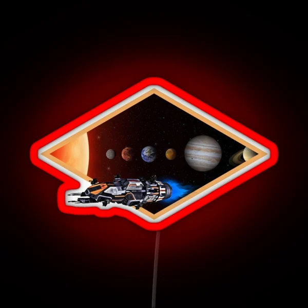 Rocinante Solar System Black Sci Fi RGB Neon Sign