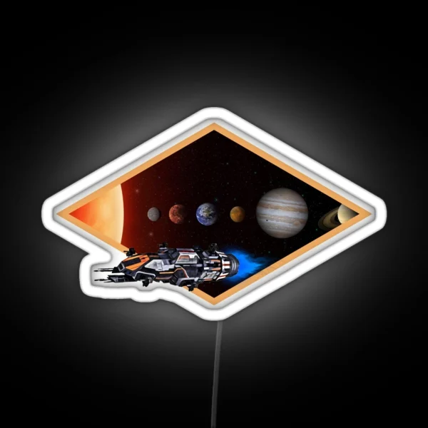 Rocinante Solar System Black Sci Fi RGB Neon Sign