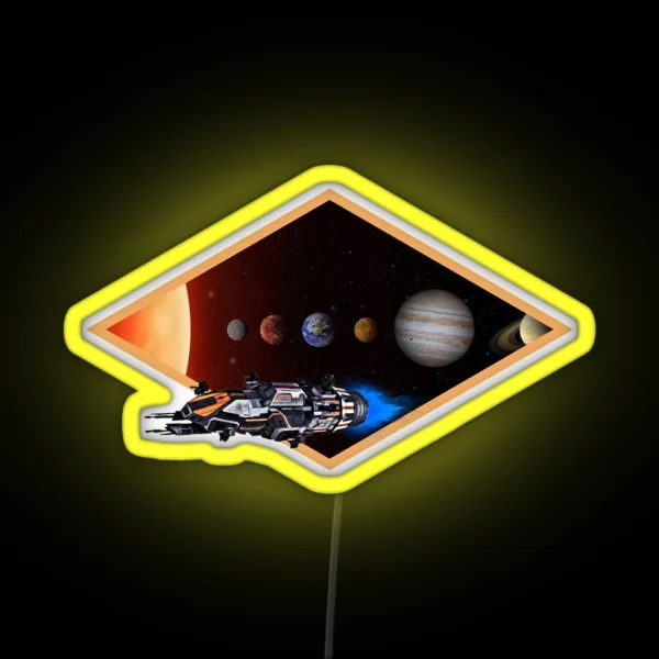 Rocinante Solar System Black Sci Fi RGB Neon Sign