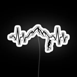 Rock Climbing Heartbeat RGB Neon Sign