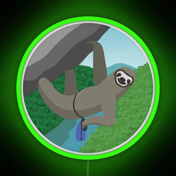 Rock Climbing Sloth New River Gorge RGB Neon Sign