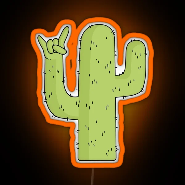Rock On Cactus RGB Neon Sign