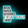 Rock Paper Scissors Throat Punch I Win RGB Neon Sign - Image 3