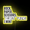 Rock Paper Scissors Throat Punch I Win RGB Neon Sign - Image 5