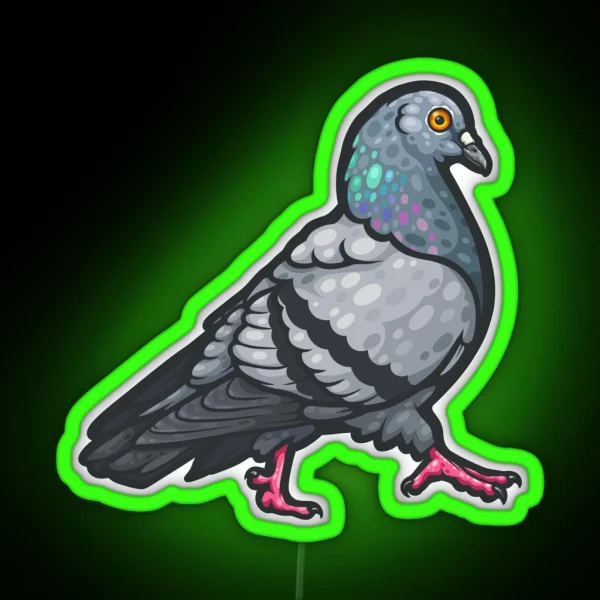 Rock Pigeon RGB Neon Sign