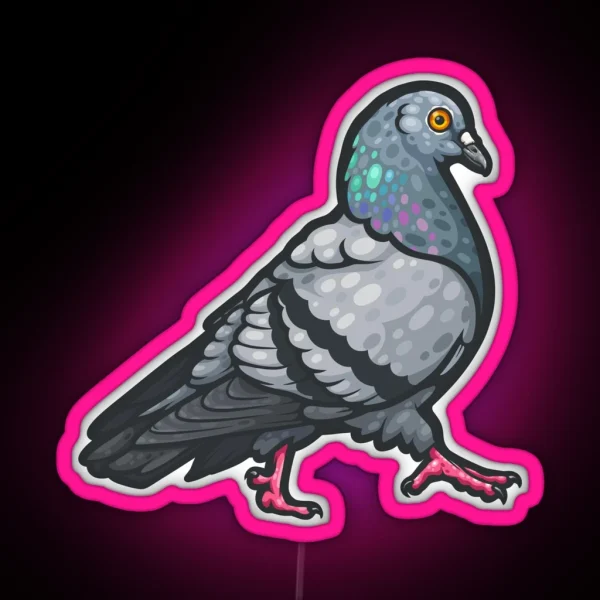 Rock Pigeon RGB Neon Sign