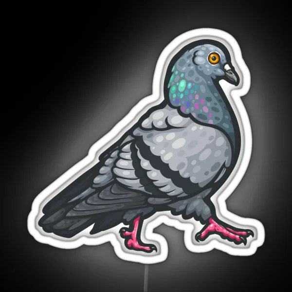 Rock Pigeon RGB Neon Sign