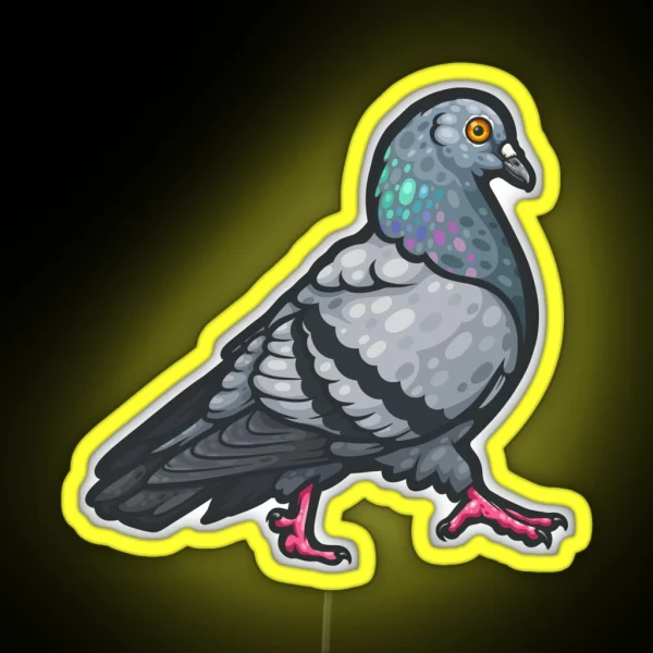 Rock Pigeon RGB Neon Sign