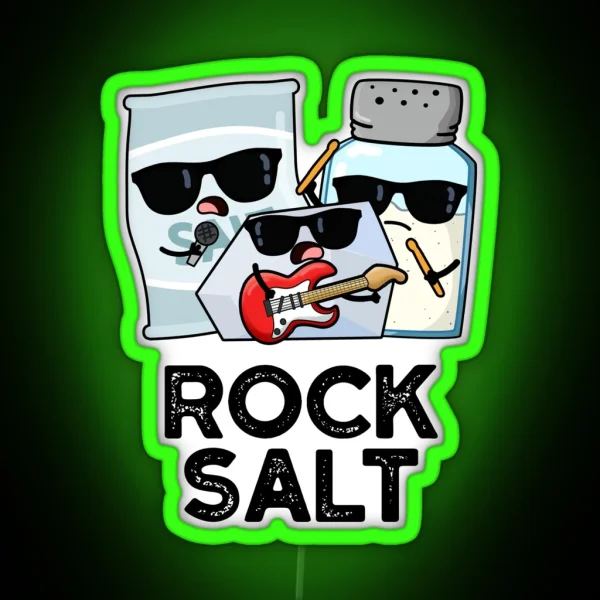 Rock Salt Funny Condiment Puns RGB Neon Sign