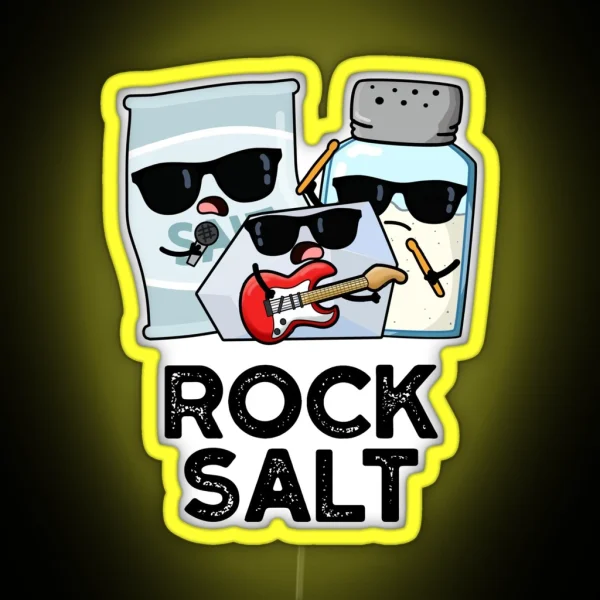 Rock Salt Funny Condiment Puns RGB Neon Sign