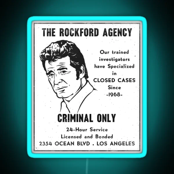 Rockford Files Rockford S Yellow Pages RGB Neon Sign