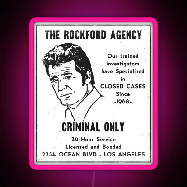 Rockford Files Rockford S Yellow Pages RGB Neon Sign