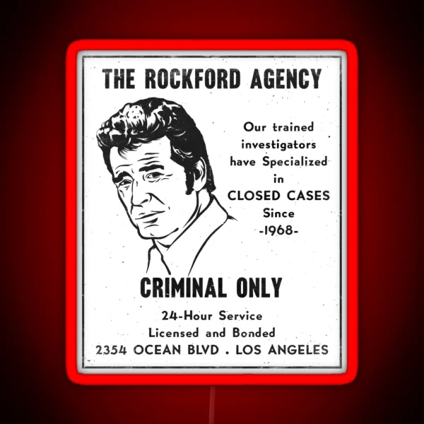 Rockford Files Rockford S Yellow Pages RGB Neon Sign