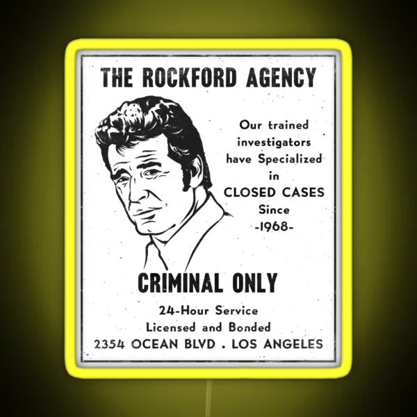 Rockford Files Rockford S Yellow Pages RGB Neon Sign