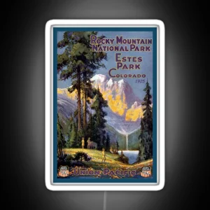 Rocky Mountain National Park Estes Park Colorado Vintage Decal RGB Neon Sign