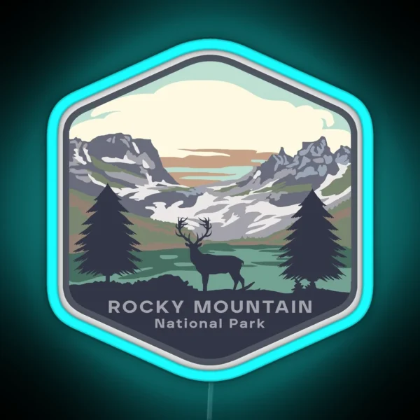Rocky Mountain National Park RGB Neon Sign