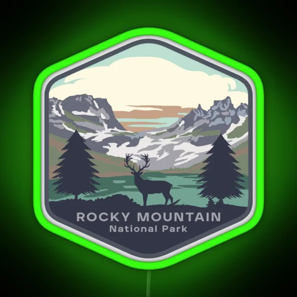 Rocky Mountain National Park RGB Neon Sign