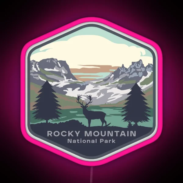 Rocky Mountain National Park RGB Neon Sign