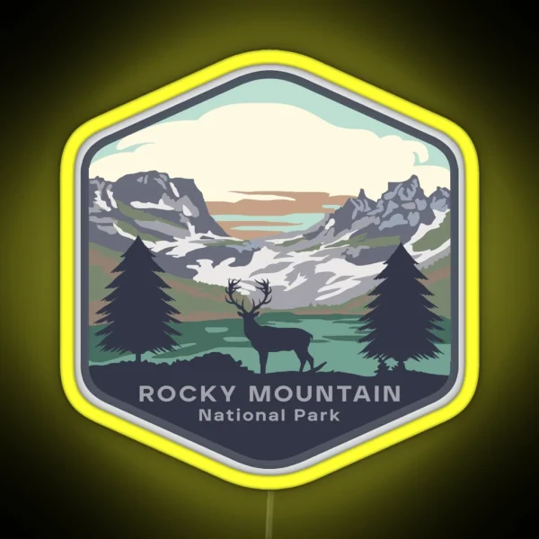 Rocky Mountain National Park RGB Neon Sign