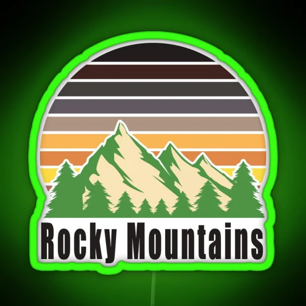 Rocky Mountains Sunset RGB Neon Sign