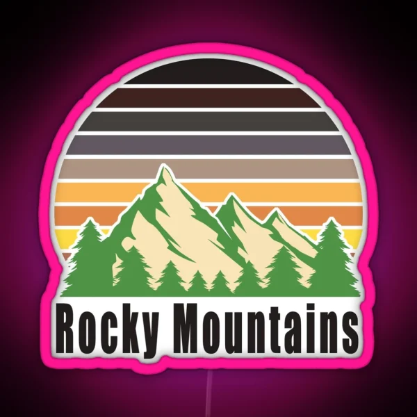 Rocky Mountains Sunset RGB Neon Sign