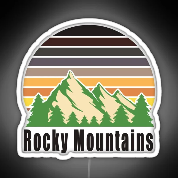 Rocky Mountains Sunset RGB Neon Sign