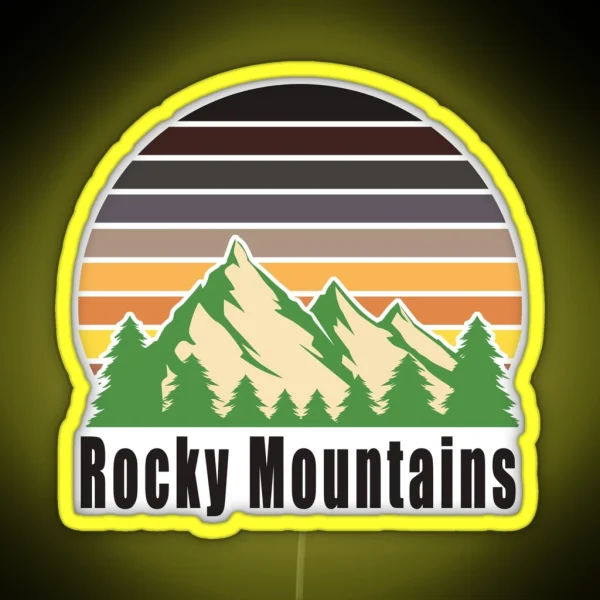 Rocky Mountains Sunset RGB Neon Sign