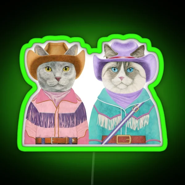 Rodeo Cats RGB Neon Sign