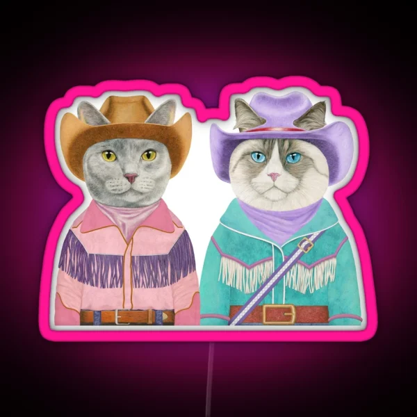 Rodeo Cats RGB Neon Sign