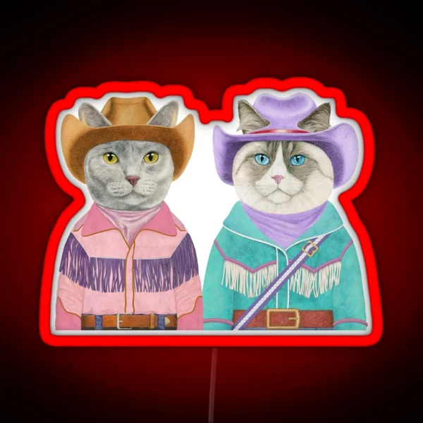 Rodeo Cats RGB Neon Sign