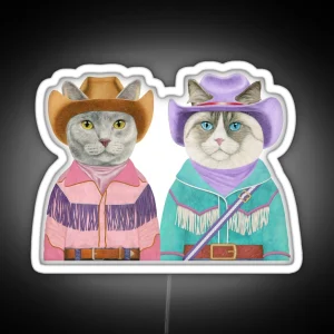 Rodeo Cats RGB Neon Sign