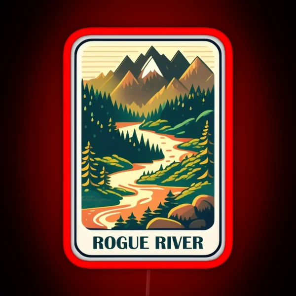 Rogue River Oregon Colors RGB Neon Sign