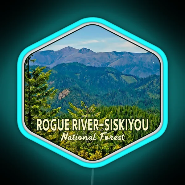 Rogue River Siskiyou National Forest Souvenir RGB Neon Sign