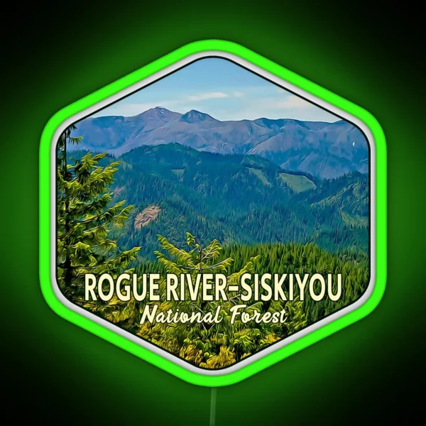 Rogue River Siskiyou National Forest Souvenir RGB Neon Sign